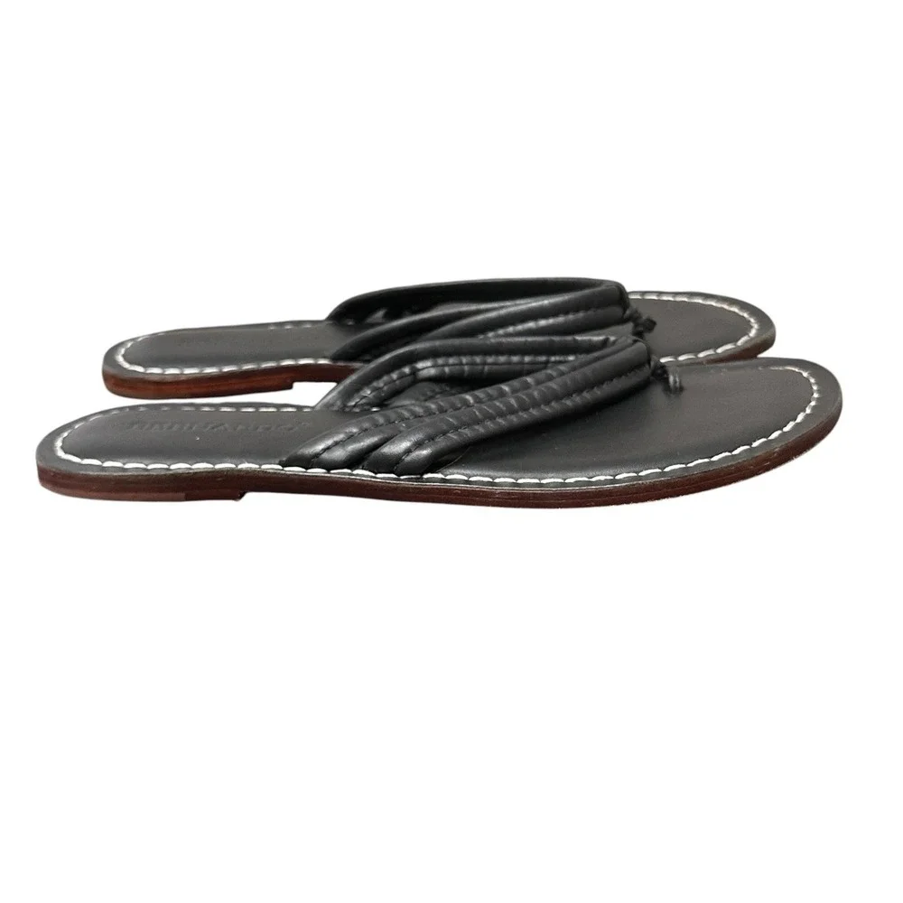 Bernardo Miami Leather Thong Sandals Black Comfort Women's 8 M